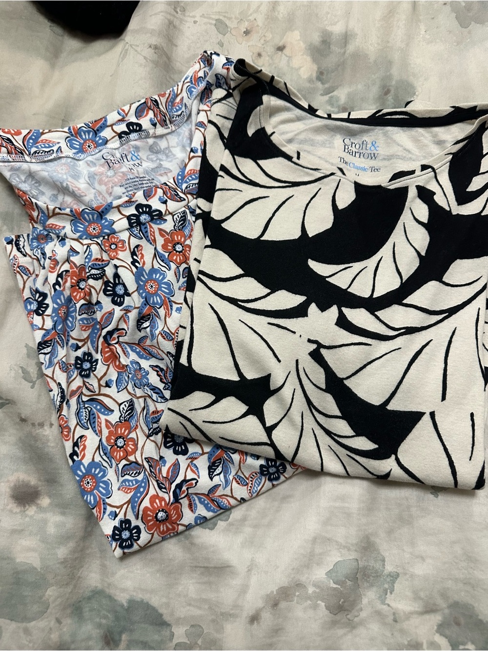 Two Croft & Barrow Women’s  Floral Tee